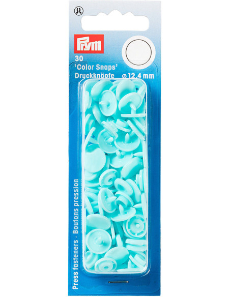 Conjunto de 30 botões de pressão Color Snaps 12,4 mm - Turquesa claro