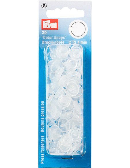 Conjunto de 30 botões de pressão Color Snaps 12,4 mm - Transparente fosco