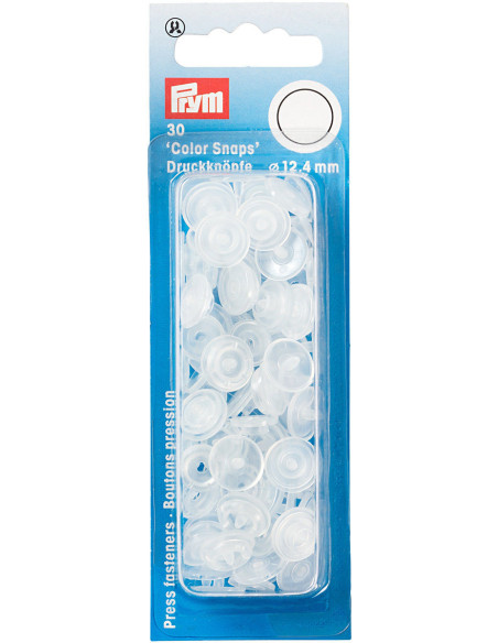 Conjunto de 30 botões de pressão Color Snaps 12,4 mm - Transparente brilhante