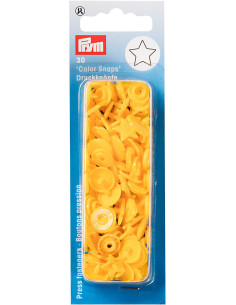 Conjunto de 30 botões de pressão Color Snaps Estrelas 12,4 mm - Amarelo