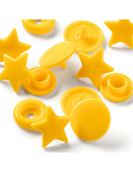 Conjunto de 30 botões de pressão Color Snaps Estrelas 12,4 mm - Amarelo