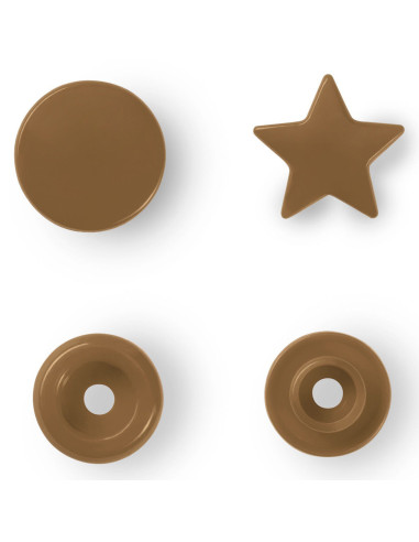 Conjunto de 30 botões de pressão Color Snaps Estrelas 12,4 mm - Ouro