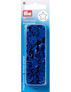 Conjunto de 30 botões de pressão Color Snaps Estrelas 12,4 mm - Azul royal