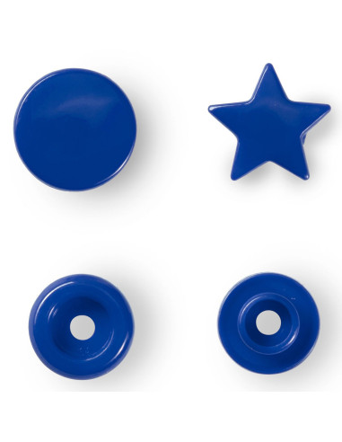 Conjunto de 30 botões de pressão Color Snaps Estrelas 12,4 mm - Azul royal