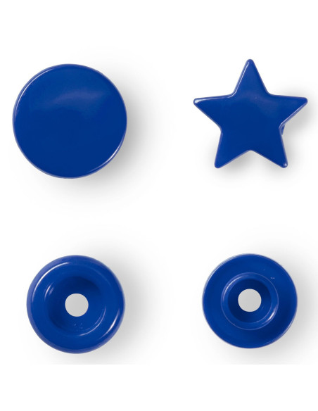 Conjunto de 30 botões de pressão Color Snaps Estrelas 12,4 mm - Azul royal