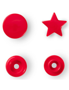 Conjunto de 30 botões de pressão Color Snaps Estrelas 12,4 mm - Vermelho 2
