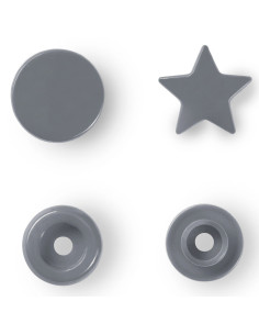 Conjunto de 30 botões de pressão Color Snaps Estrelas 12,4 mm - Cinza prata 2