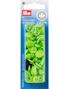 Conjunto de 21 botões de pressão Color Snaps Flores 13,6 mm - Verde