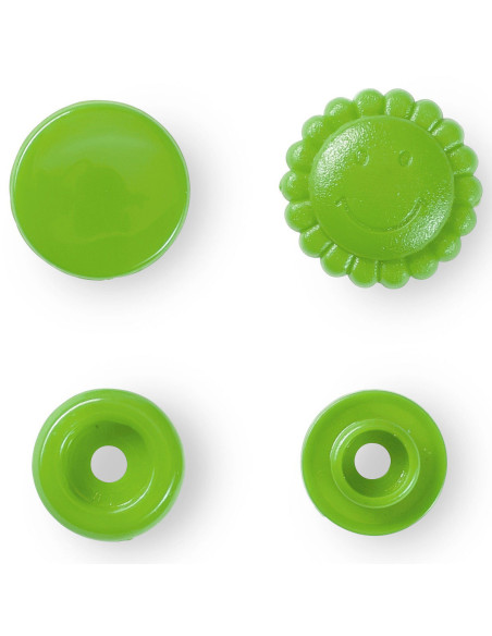 Conjunto de 21 botões de pressão Color Snaps Flores 13,6 mm - Verde