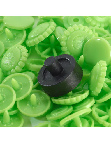 Conjunto de 21 botões de pressão Color Snaps Flores 13,6 mm - Verde