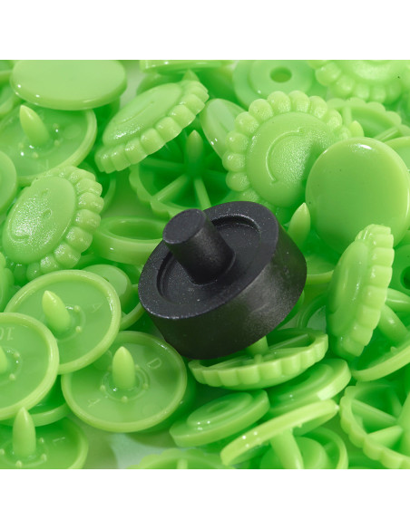 Conjunto de 21 botões de pressão Color Snaps Flores 13,6 mm - Verde