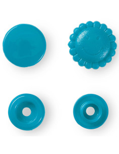 Conjunto de 21 botões de pressão Color Snaps Flores 13,6 mm - Turquesa 2