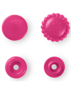 Conjunto de 21 botões de pressão Color Snaps Flores 13,6 mm - Fúcsia 2