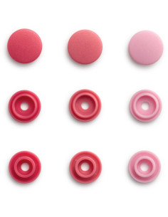 Conjunto de 36 botões de pressão Color Snaps Mini 9 mm - Tons de Rosa 2