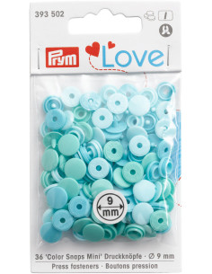 Conjunto de 36 botões de pressão Color Snaps Mini 9 mm - Tons de Verde