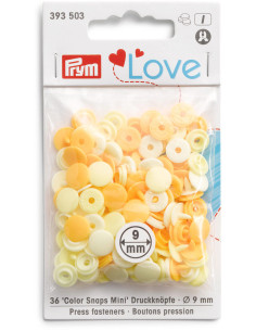 Conjunto de 36 botões de pressão Color Snaps Mini 9 mm - Tons de Amarelo