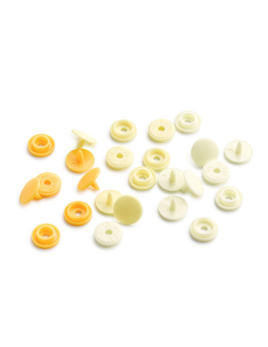 Conjunto de 36 botões de pressão Color Snaps Mini 9 mm - Tons de Amarelo