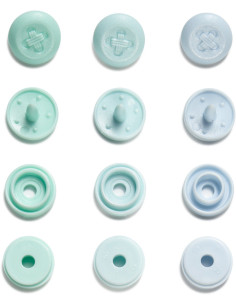 Conjunto de 36 botões de pressão Color Snaps Mini 9 mm Óptico - Menta, verde água e azul 2