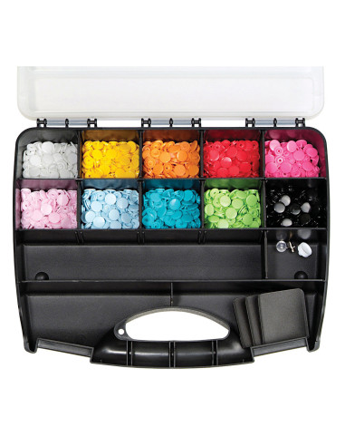 Caixa de 300 botões de pressão Color Snaps 12,4 mm