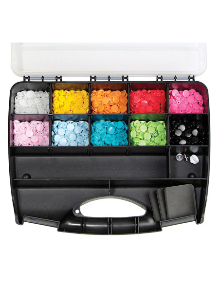 Caixa de 300 botões de pressão Color Snaps 12,4 mm