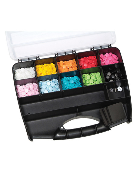 Caixa de 300 botões de pressão Color Snaps 12,4 mm
