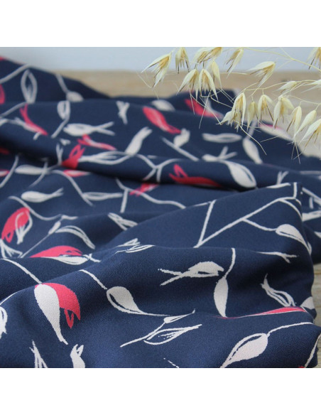 Tecido crepe de viscose Avena azul atlântico - Églantine & Zoé