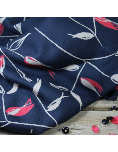 Tecido crepe de viscose Avena azul atlântico - Églantine & Zoé