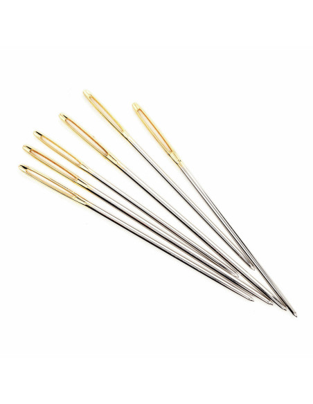 Tubo de vidro com 6 agulhas de tapeçaria premium