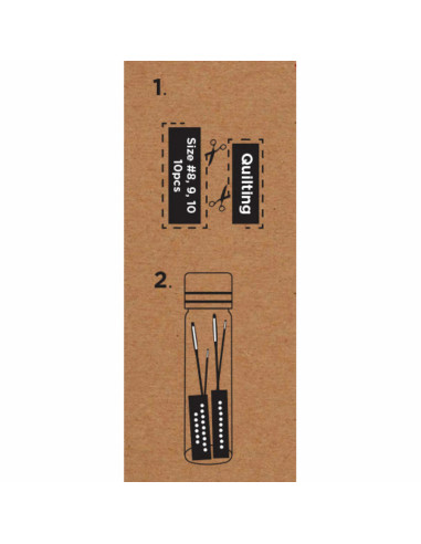 Tubo de vidro com 10 agulhas de costura quilting premium