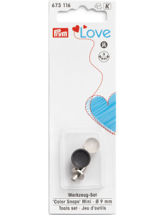Conjunto de ferramentas para aplicação de botões de pressão Mini Color Snaps 9 mm