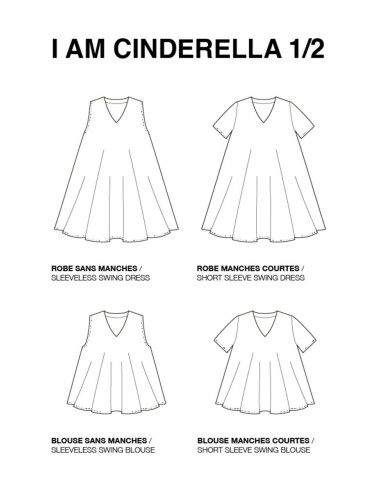 Padrão de cima, vestido Cinderella - Eu sou padrões