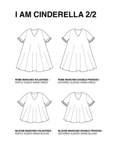 Padrão de cima, vestido Cinderella - Eu sou padrões
