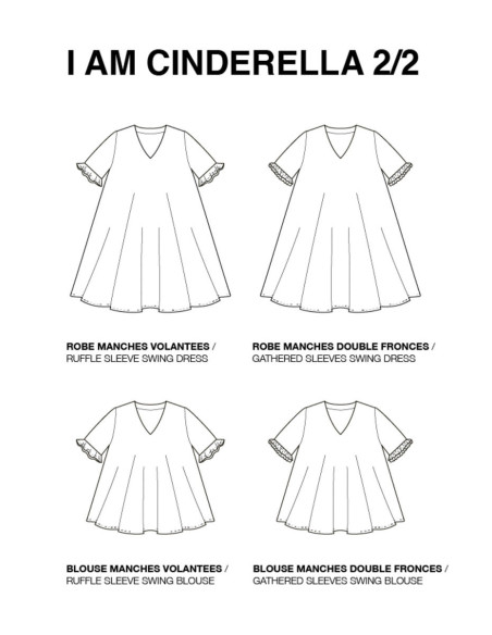 Padrão de cima, vestido Cinderella - Eu sou padrões