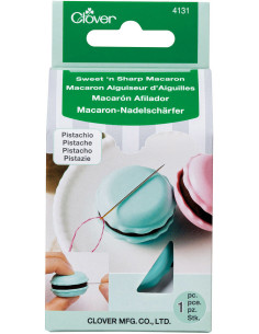 Macaron afiador de agulhas e porta-agulhas - Pistache