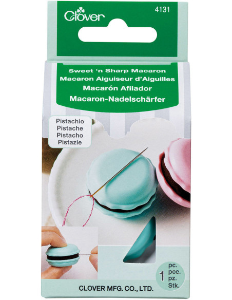 Macaron afiador de agulhas e porta-agulhas - Pistache
