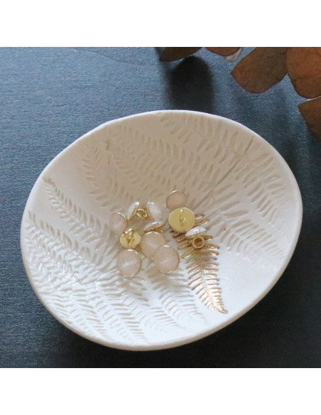 Botão de botina com glitter dourado - Branco sujo