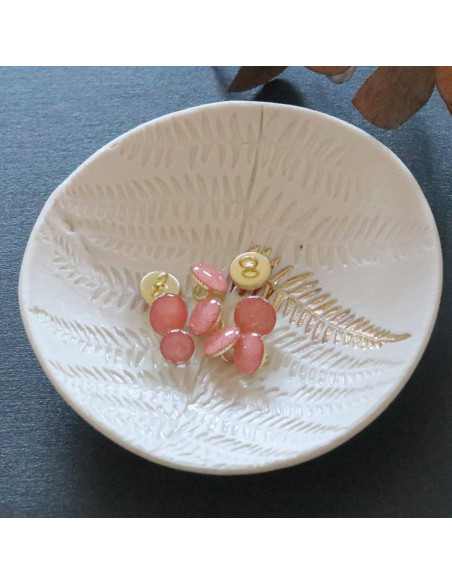 Botão de botina dourado com lantejoulas - Coral
