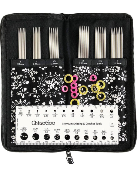 Kit agulhas de dupla ponta metal ChiaoGoo