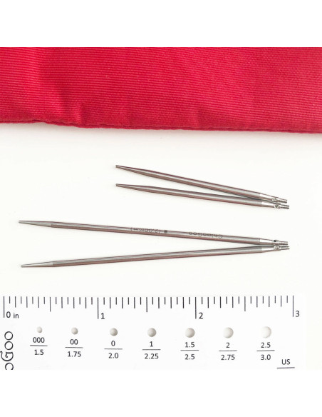 Kit de agulhas de tricô circulares Shorties Mini ChiaoGoo