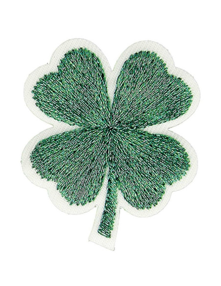 Emblema termocolante trevo lurex - Verde