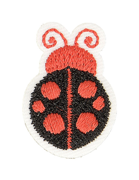 Emblema termocolante joaninha - Preto e ponto vermelho