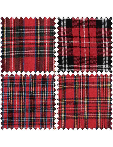 Conjunto de 4 retalhos Fat Quarter - Tartan