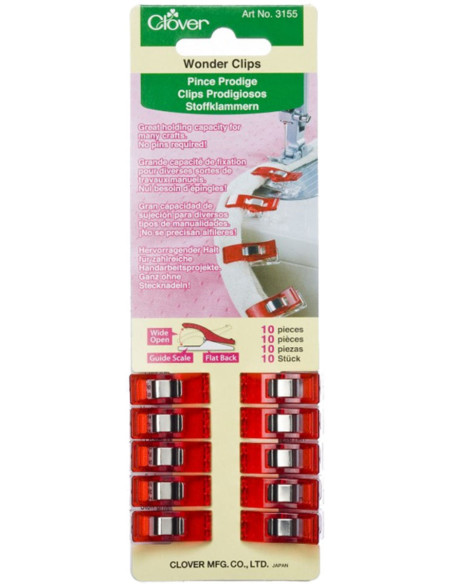 Conjunto de 10 pinças Prodige Clover - Vermelho