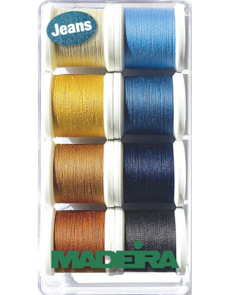 Caixa de 8 bobinas de fios Especial Jeans Aerofil 35 Madeira