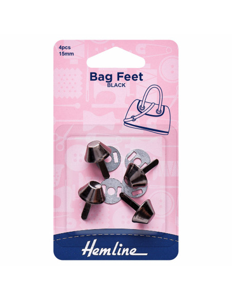 Conjunto de 4 pés para bolsas 15 mm - Níquel preto
