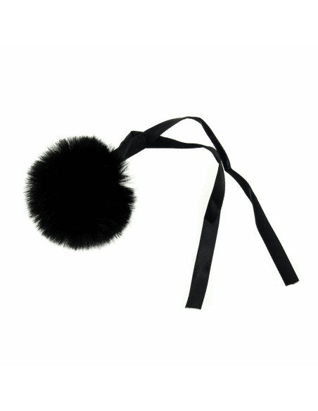 Pompom imitação de pele 6 cm - Preto