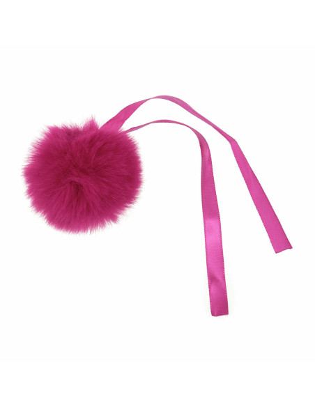 Pompom imitação de pele 6 cm - Cereja
