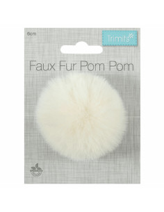 Pompom imitação de pele 6 cm - Creme 2