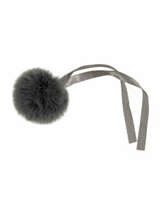 Pompom imitação de pele 6 cm - Cinza