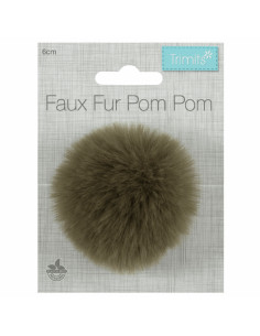 Pompom imitação de pele 6 cm - Caqui 2